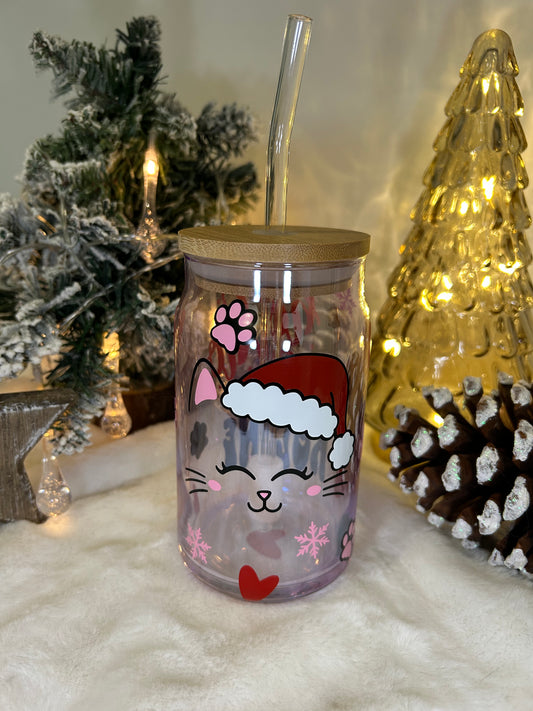 Verre Personnalisé Christmas Cat